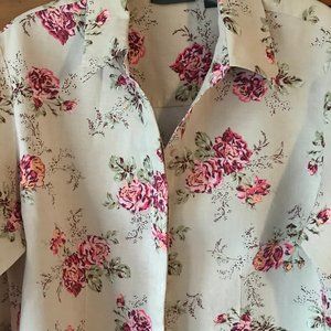 Floral Linen shirt/jacket